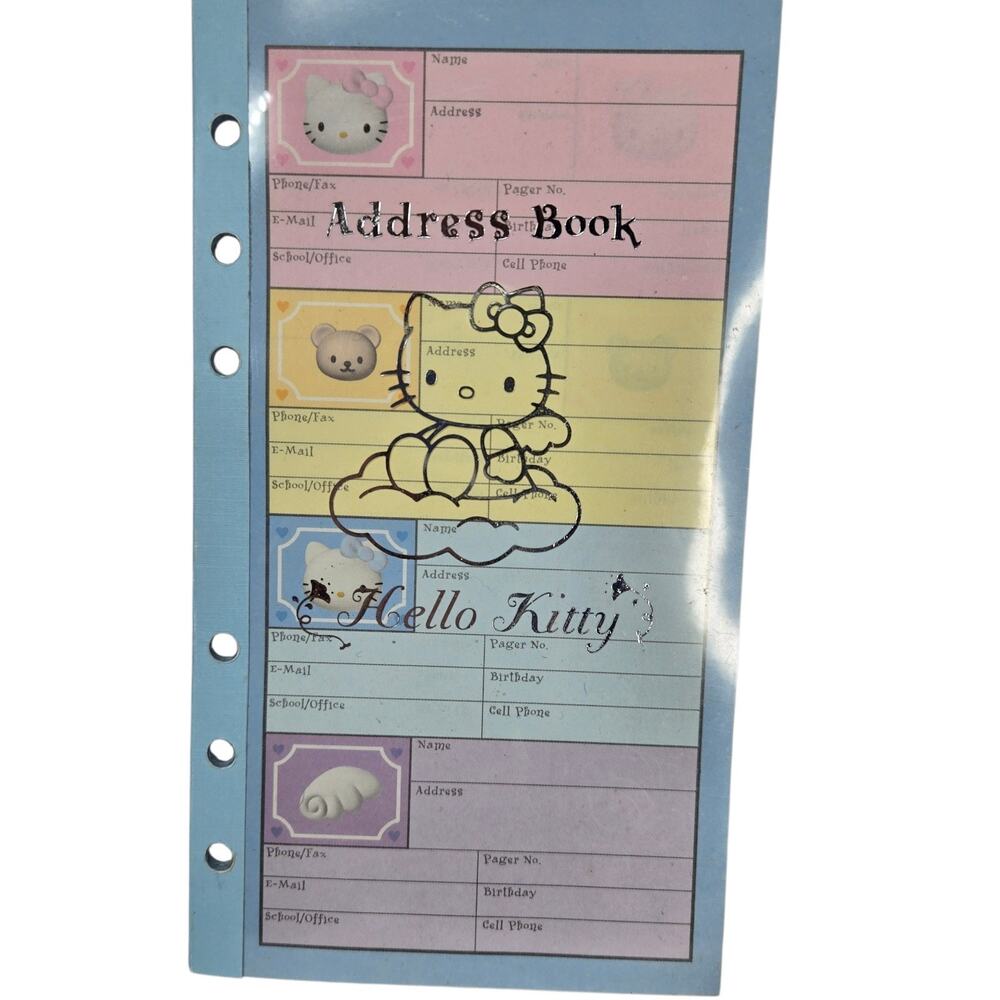 Vintage Hello Kitty Sanrio 90s Address Book Planner Pastel 1999 Kawaii UNUSED